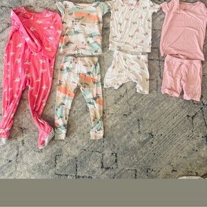 Kyte BABY Kids Pajama Sets - Pink, Green, White